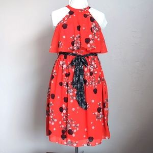 Verb Pallavi Singhee Red and Black Midi Dress Size XSP